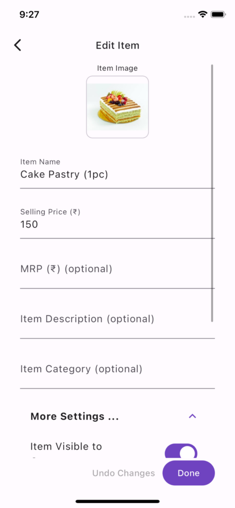 Items Management screenshot