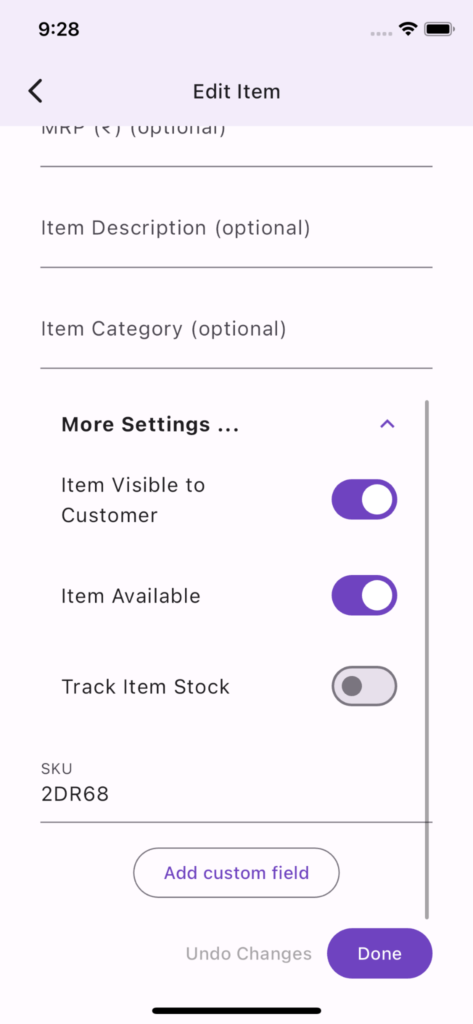 Items Management screenshot