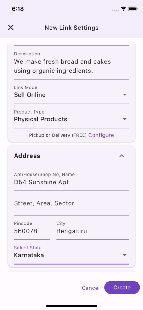 Link Settings screenshot