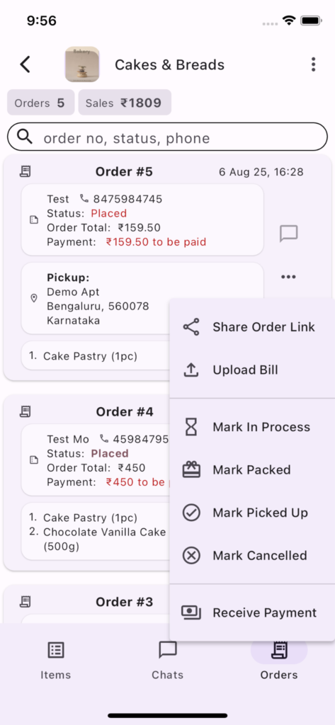 Orders & Payments screenshot