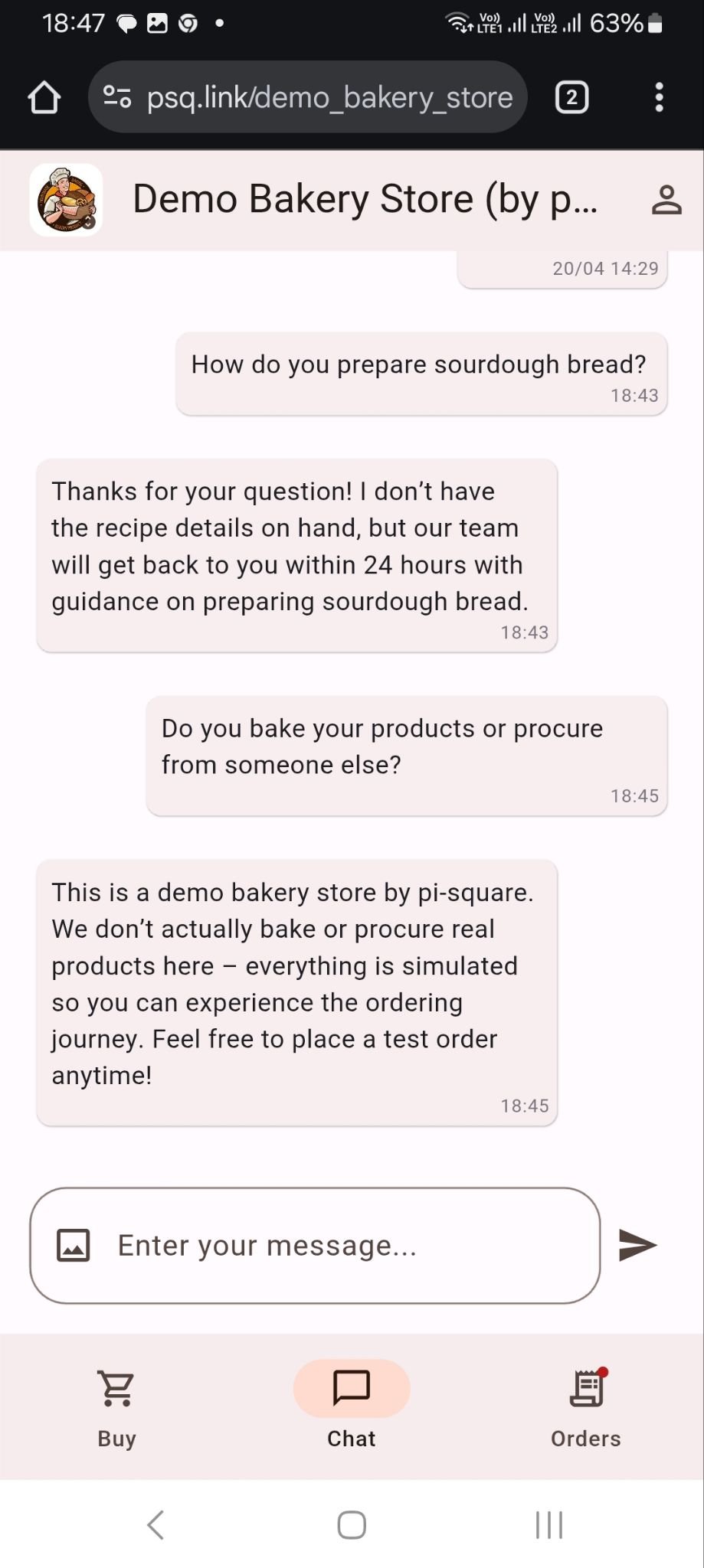 Customer storefront mobile screenshot showing product browsing and ordering flow
